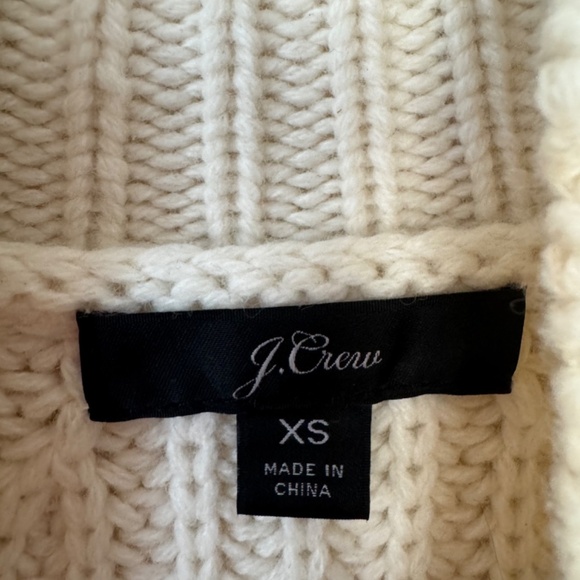 J.Crew Front Pocket Wool Turtleneck Sweater Ivory Cream XS - Picture 6 of 8